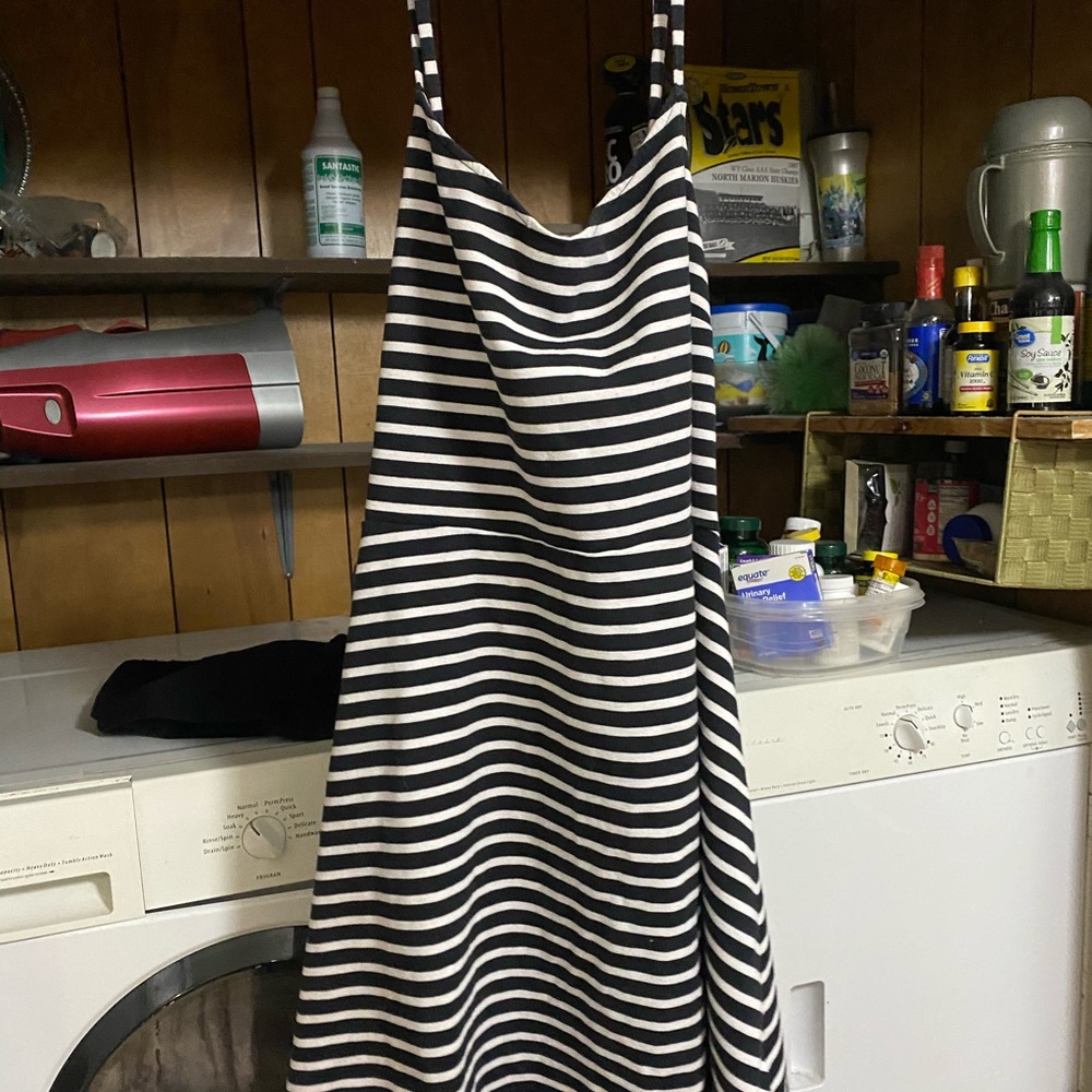 black and white stripe dress